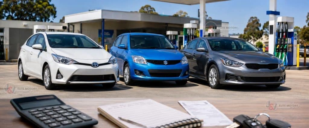 Annual fuel cost comparison in Australia — hybrid vs petrol used cars at 15,000 km a year