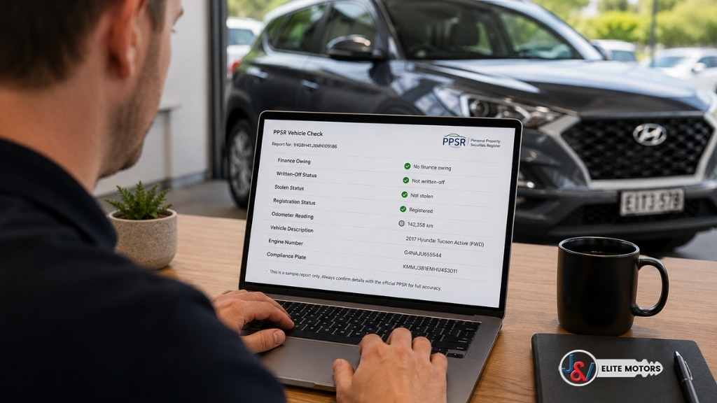 Running a PPSR check on a used car before finance in Australia