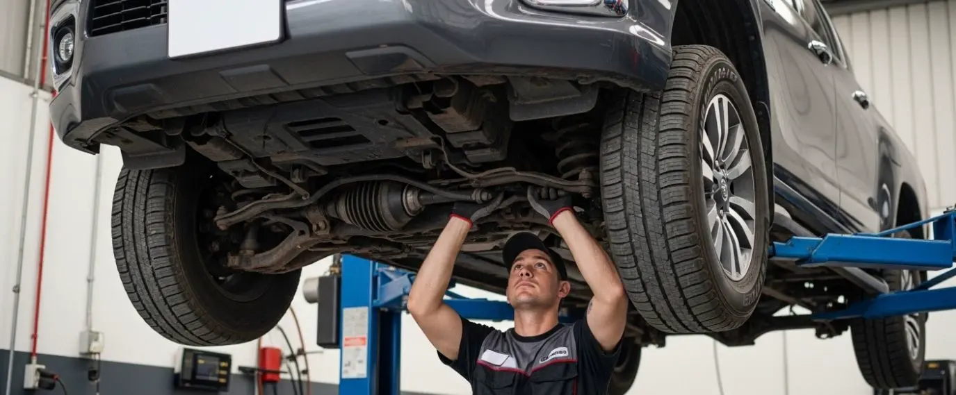 Mechanic inspecting used Toyota HiLux before purchase Australia