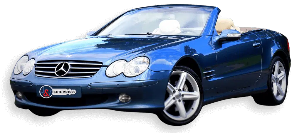 Blue Mercedes-Benz convertible at J&V Elite Motors
